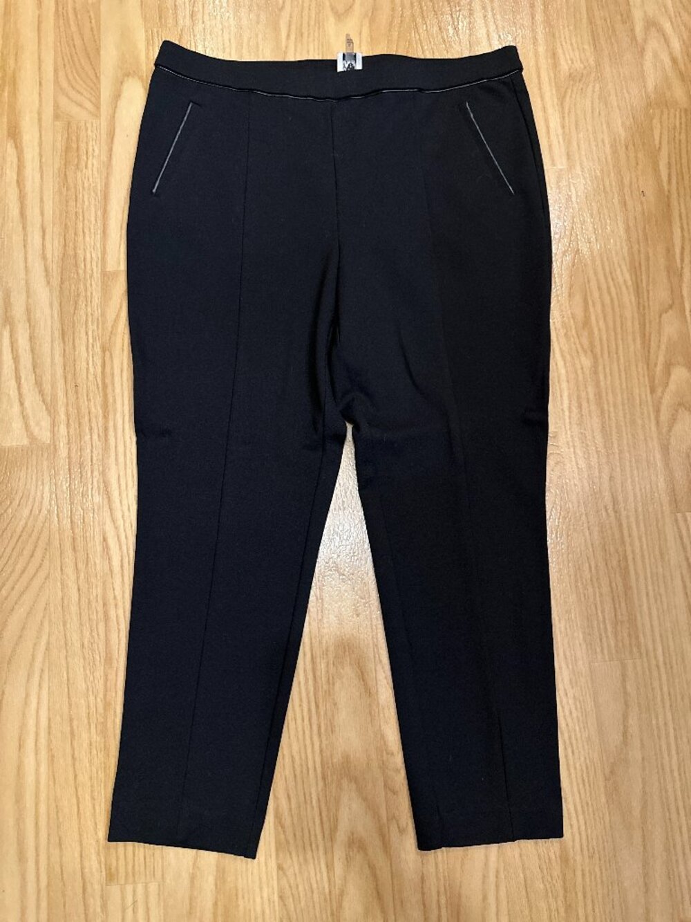Anne Klein Black Ankle Pants XL Career Workwear Stretch Pull On Trousers